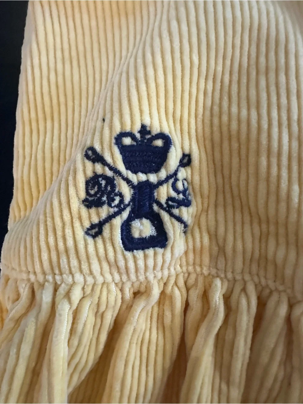 Ralph Lauren Bright Yellow Corduroy Tiered Kids Mini Skirt